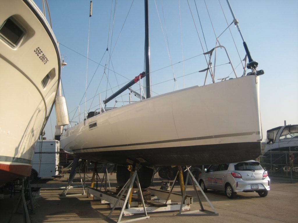 Sailboat in yard