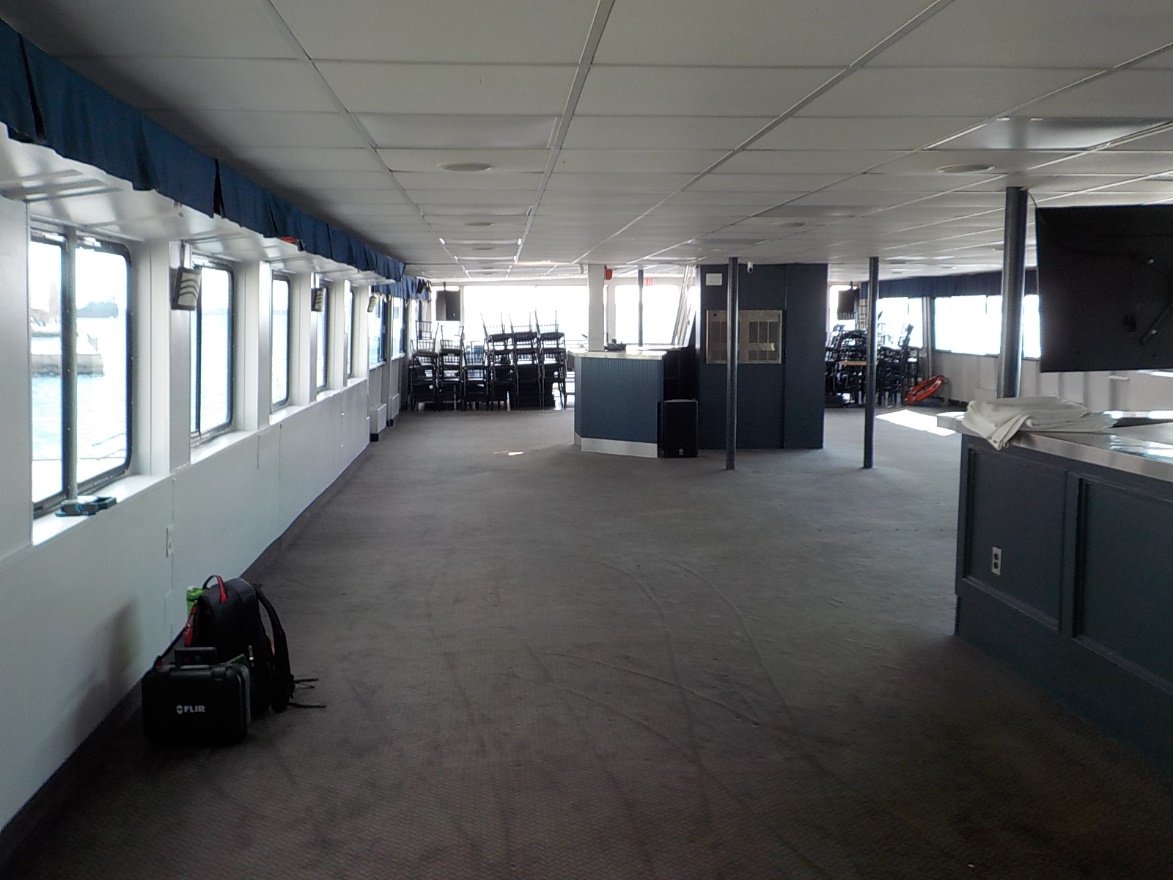 Inside passenger area on a commercial passenger vessel
