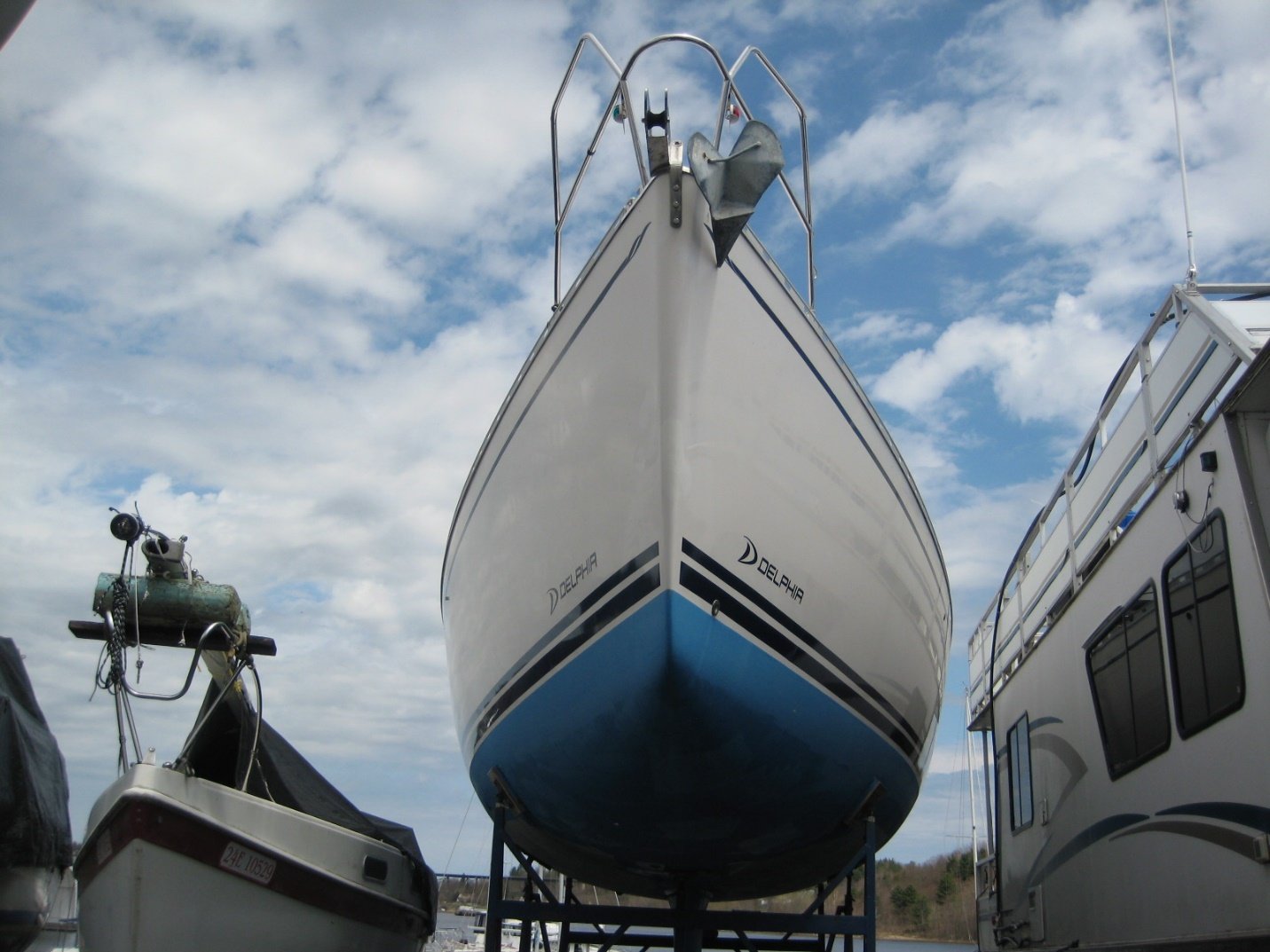 Sailboat in yard